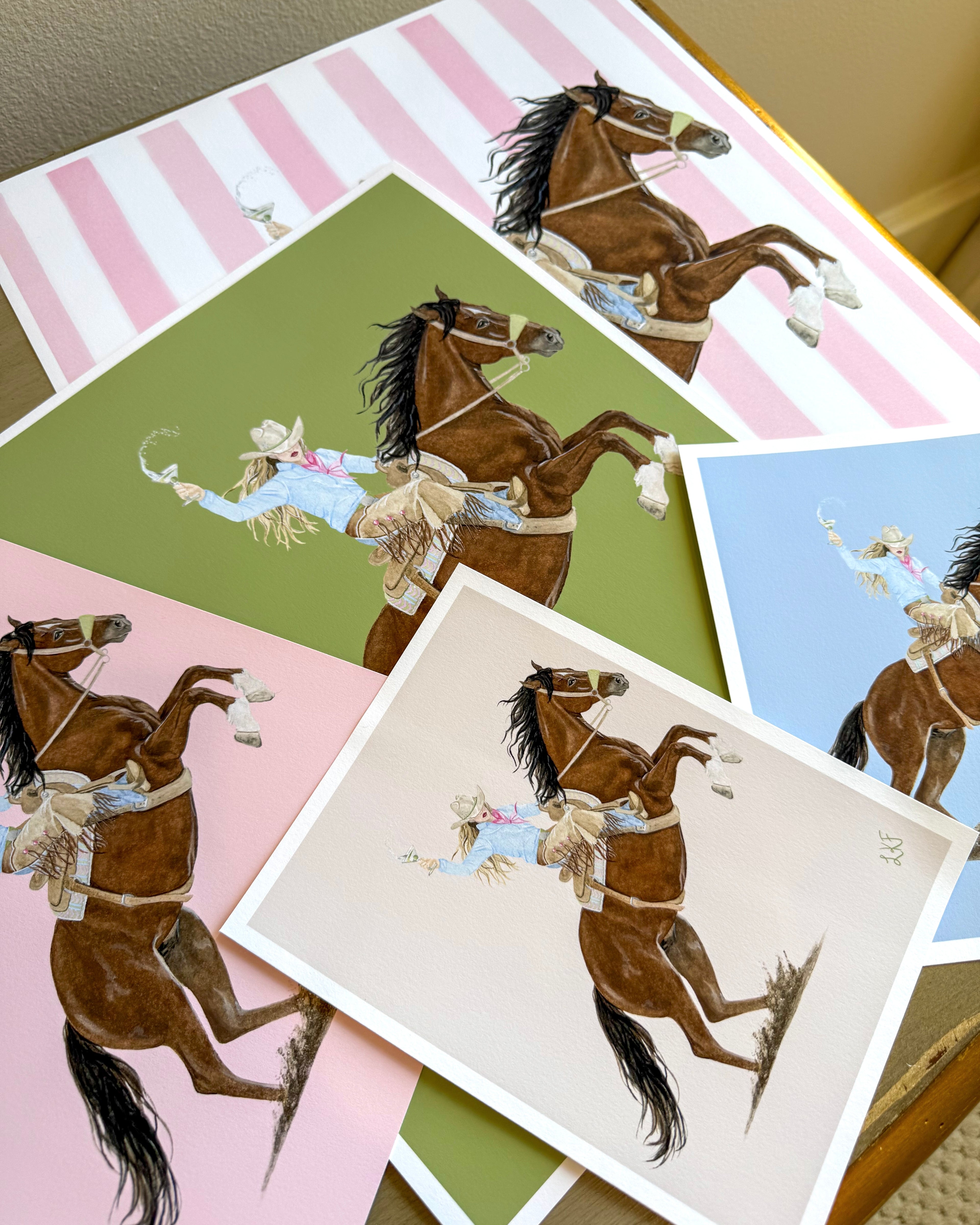 “Olive The West" Print With Stripes