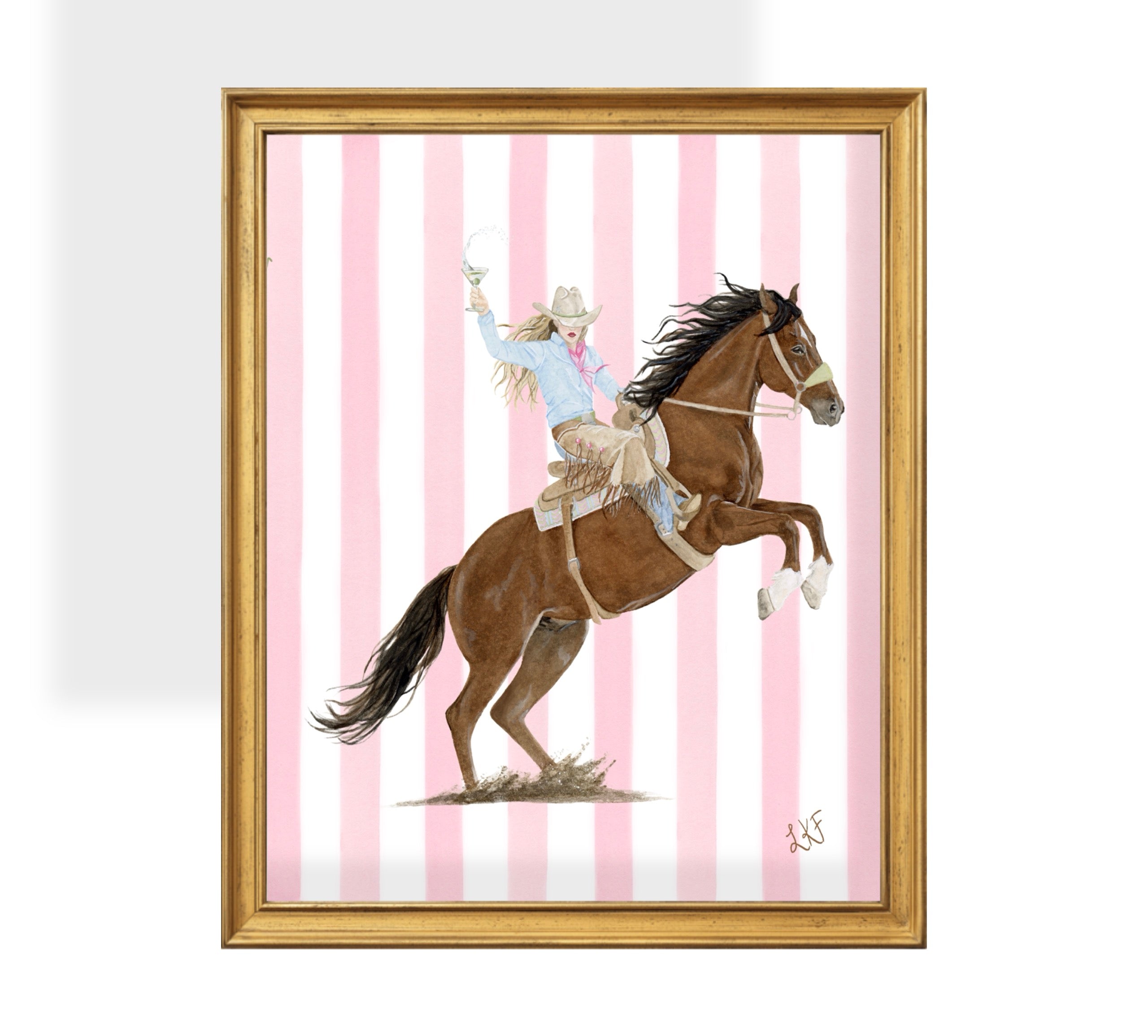 “Olive The West" Print With Stripes