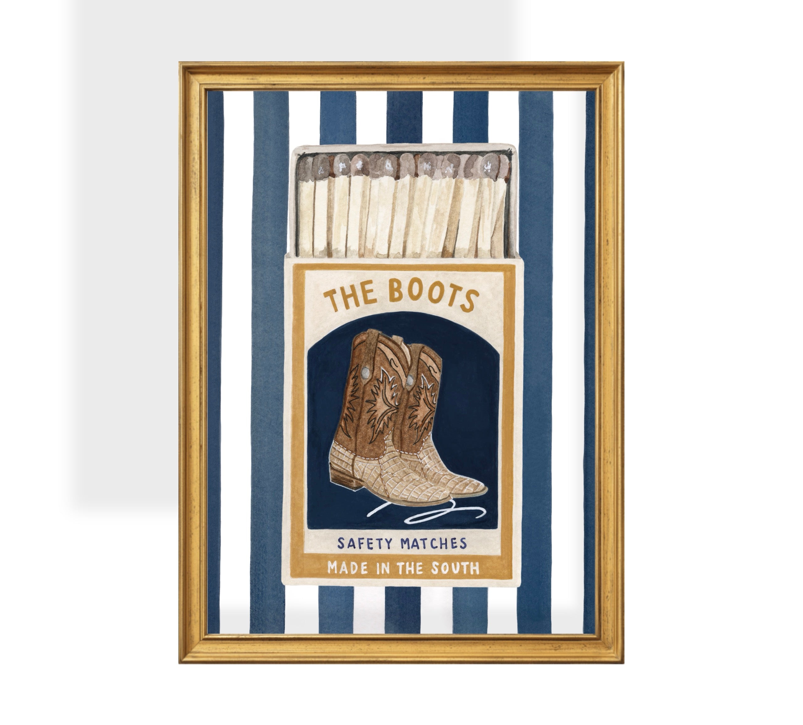 "The Boots" Print (with stripes)