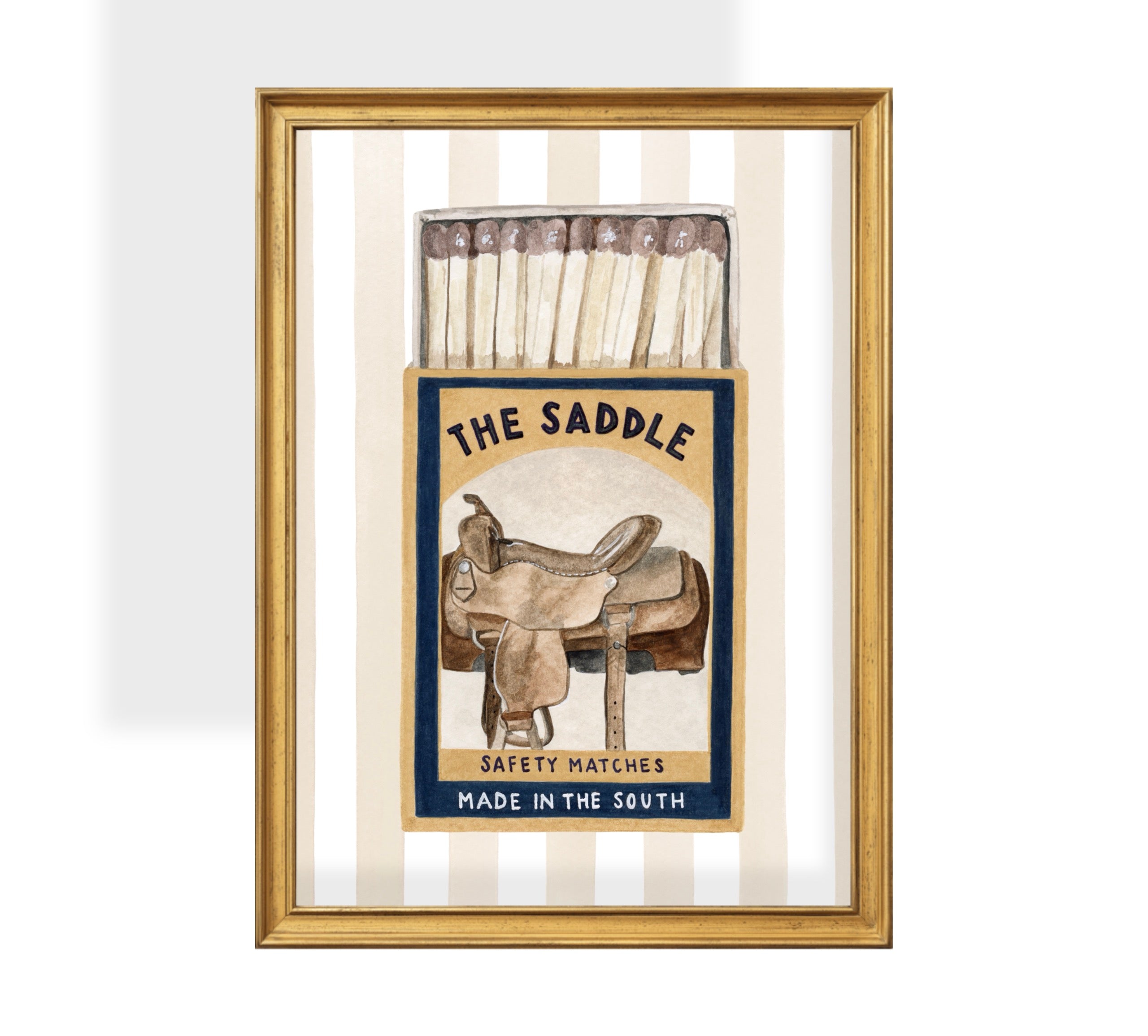 "The Saddle" Print (with stripes)