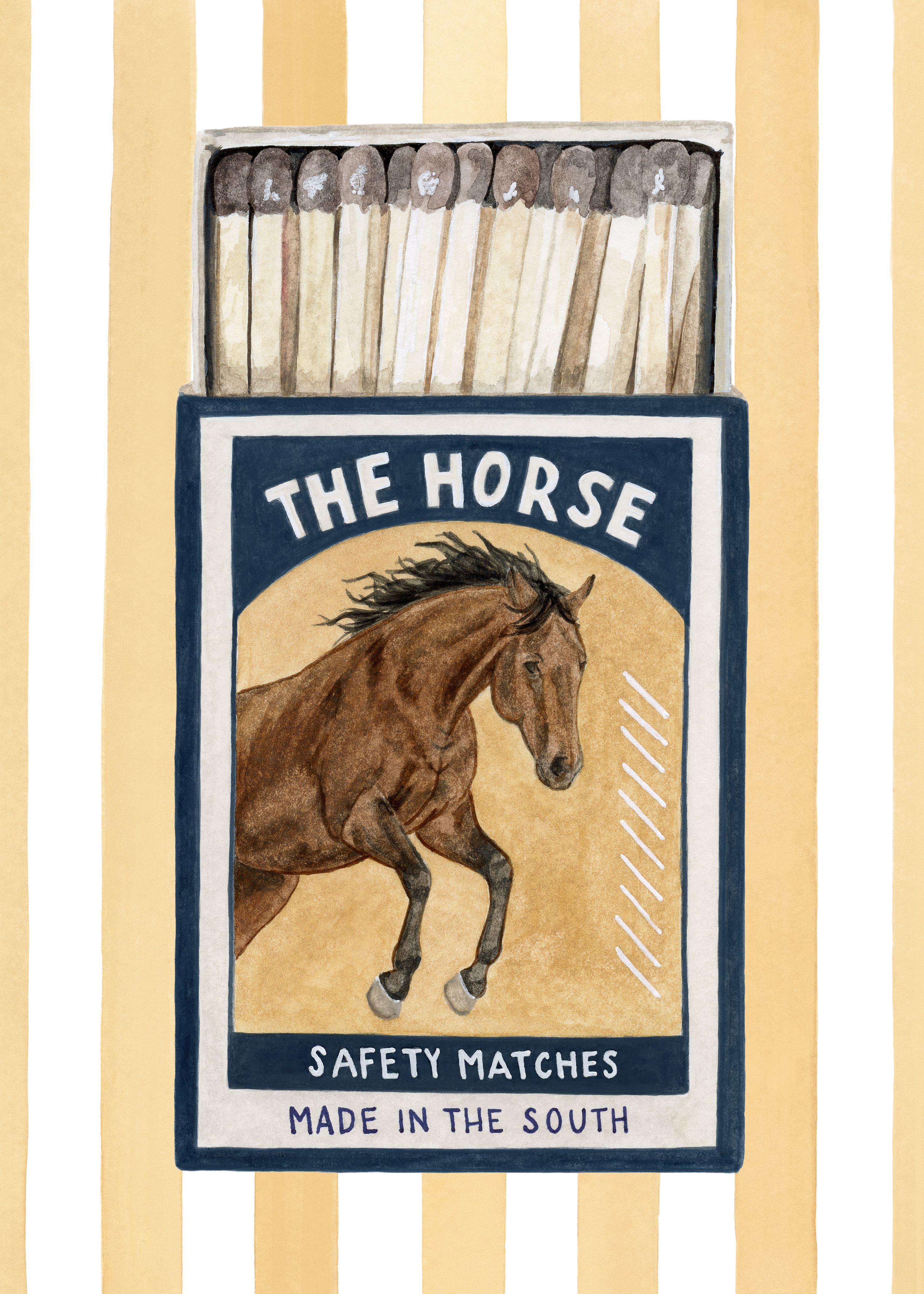 "The Horse" Print (with stripes)