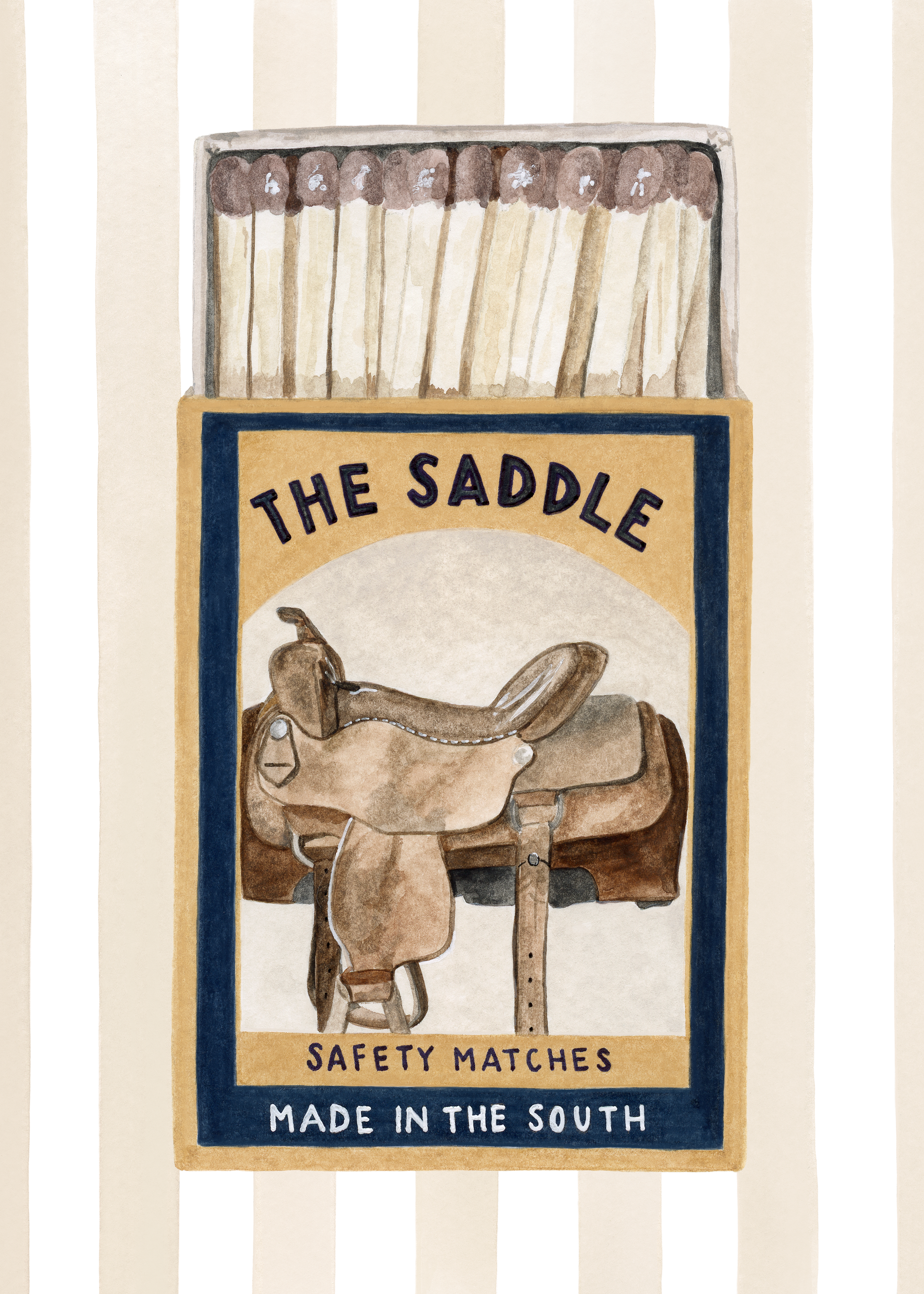 "The Saddle" Print (with stripes)